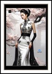 Black Cherry Blossom Wedding Dress