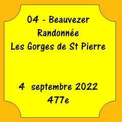 04 - Beauvezer - Randonnée - Les Gorges de St Pierre - 4 septembre 2022