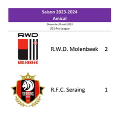 Saison 2023-2024 - U21 Pro League - R.W.D.M. - R.F.C. Seraing : 2-1 (amical)