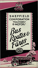 Sheffield Corporation Tramways & Motors bus routes and fares folder ; c.1935