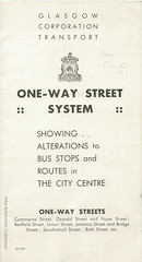 Glasgow Corporation Transport : One Way Street System : bus route changes : 17 November 1963