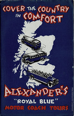 Cover the Country in Comfort : Alexander's Royal Blue Motor Coach Tours booklet, c.1930