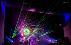 Music Scene To Be Seen & Heard, Nuclear Purple Glow Shooting Green Lasers Around Green Glowing Orb - IMRAN™