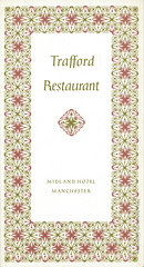 Trafford Restaurant, Midland Hotel, Manchester : menu card c.1960 : Curwen Press