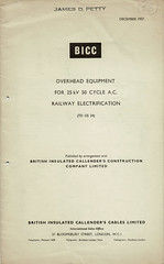 BICC overhead equipment for 25kV AC railway electrification : brochure TD GS 24 : 1957