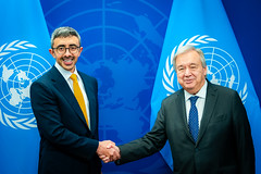عبدالله بن زايد يلتقي معالي أنطونيو غوتيريس الأمين العام للأمم المتحدة في نيويورك