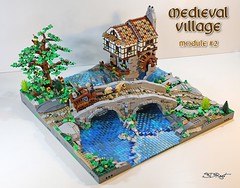 Medieval bridge and water mill