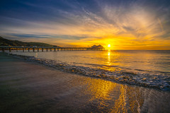 Malibu Pier Sunrise Surfriders Beach Malibu California Winter Coast Los Angeles County Beach Fine Art Landscape Seascape Photography!  Dr. Elliot McGucken Master Fine Art Photographer Ocean Art !