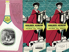 Golden Arrow : London - Paris Pullman Day Service leaflet : 1957/58 : design by K. M. Edelman