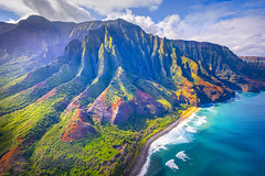 Napali Coast Aerial Photography Helicopter Tour Kauai Hawaii Ocean Art Seascape Fuji GFX100s! Elliot McGucken Fine Art Hawaiian Islands Landscape Nature Photography! Nā Pali Coast State Wilderness Park Master Medium Format Fine Art Photographer