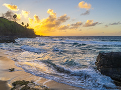 Secret Beach Sunset Colorful Clouds Stormy Coastline Kauai Hawaii Fine Art Landscape Nature Photography Red Orange Yellow Clouds Fuji GFX100s Elliot McGucken Medium Format Photography