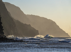 Beautiful Napali Coast Breaking Waves Sunset Ke'e Beach Kauai Ocean Art Seascape Blue Water Sony Alpha1 ! Elliot McGucken Fine Art Hawaiian Islands Landscape Nature Photography! Topaz Gigapixel Enlargement Nā Pali Coast State Wilderness Park Master SonyA1