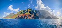 Napali Coast Boat Tour Photography Epic Panorama Kauai Hawaii Sunset Ocean Art Seascape Blue Water Fuji GFX100s! Elliot McGucken Fine Art Hawaiian Islands Landscape Nature Photography! Nā Pali Coast State Wilderness Park Master Medium Format Fine Art