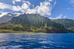 Napali Coast Boat Tour Photography Epic Panorama Kauai Hawaii Sunset Ocean Art Seascape Blue Water Fuji GFX100s! Elliot McGucken Fine Art Hawaiian Islands Landscape Nature Photography! Nā Pali Coast State Wilderness Park Master Medium Format Fine Art