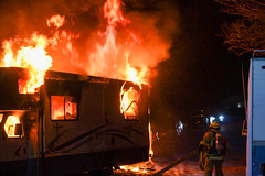 LAFD Battles RV Fire in Sylmar
