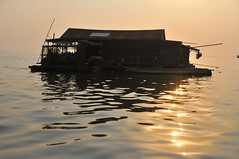 Cambodge - Kampong Khleang school & sunset Tonle Sap lake