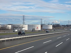 Drive Safely - Citgo oil storage tanks  located in Cateret, NJ along the NJ Turnpike