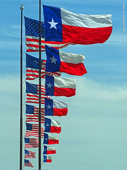 US and Texas Flags along SH 183 East in Irving, 17 Mar 2023