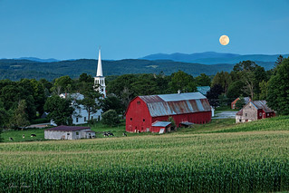 Moonrise over Peacham, Vermont