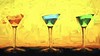 Impressionist image of filled glasses at an angle. - Impressionist Art & Photography