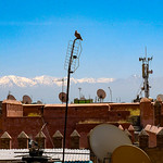Satellite dishes and the Atlas Mountains