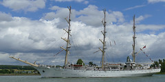 The Dar Mlodziezi on the last day of the Rouen Armada 2019, on the River Seine from Rouen to Le Havre ... - Photo of Thuit-Hébert