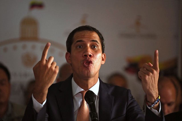 Além da agenda de boicote internacional, Guaidó protagonizou uma tentativa de golpe militar, em 30 de abril - Créditos: Foto: Ronaldo Schemidt/AFP