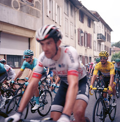 FR19 Julian Alaphilippe, yellow jersey. Le Tour de France, stage 15. Bélesta, Ariège (Rolleiflex 3,5 Ektar100) 11