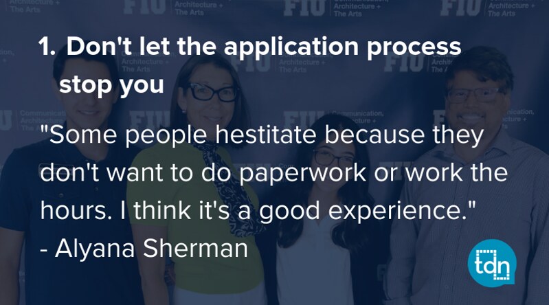 1. Don&#039;t let the application process stop you