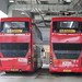 KMB WH 1571 (E6X13) and VT 1913 (ATENU1632) on route 259D reach Lei Yue Mun Estate Bus Terminus .