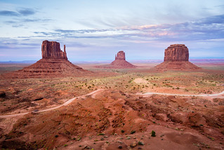 Sunset at Monument Valley, Navajo Nation Reservation, Arizona–Utah, USA