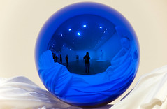 Self-portrait in a blue shiny ball, Bilbao, Spain - Photo of Paraza