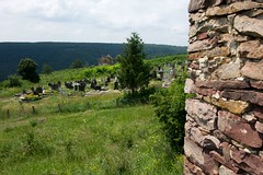Widok na dawny cmentarz w Czerwonogrodzie