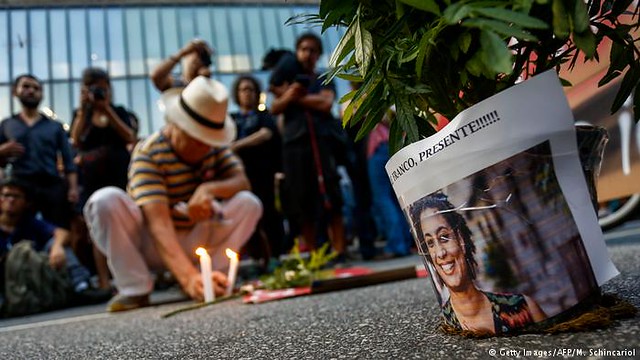 Homenagens a Marielle Franco no dia 14 de março de 2019, um ano após o assassinato - Créditos: Miguel Schincariol / AFP