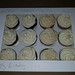 Box of different flavoured cupcakes
