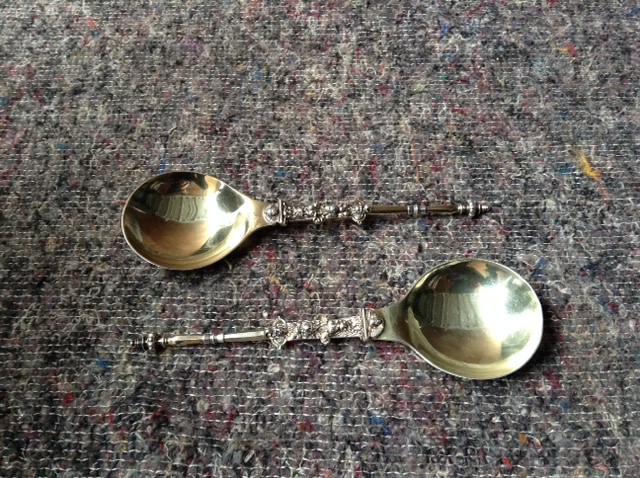 Sibray Hall &amp; Co silver gilt spoons £120/140