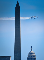 US Navy Blue Angels and US Air Force Thunderbirds Flyover  - Washington DC