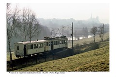 Thuin line tram in the countryside. 10.3.85