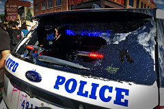 Broken Window Police Car