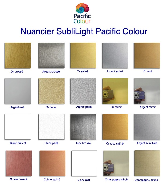 Nuancier SubliLight Pacific Colour
