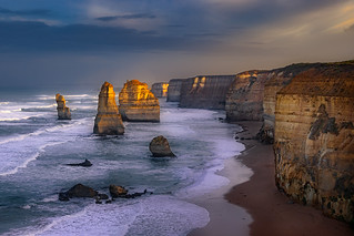 First light on the Apostles