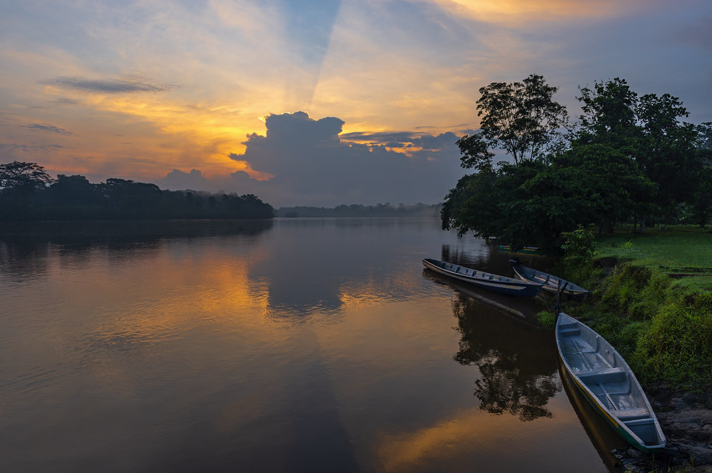 Coucher de soleil en Amazonie
