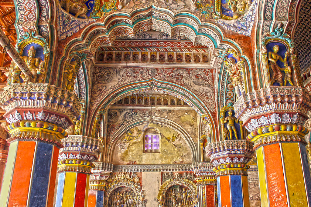 Le Durbar Hall du palais du maharajah de Tanjore