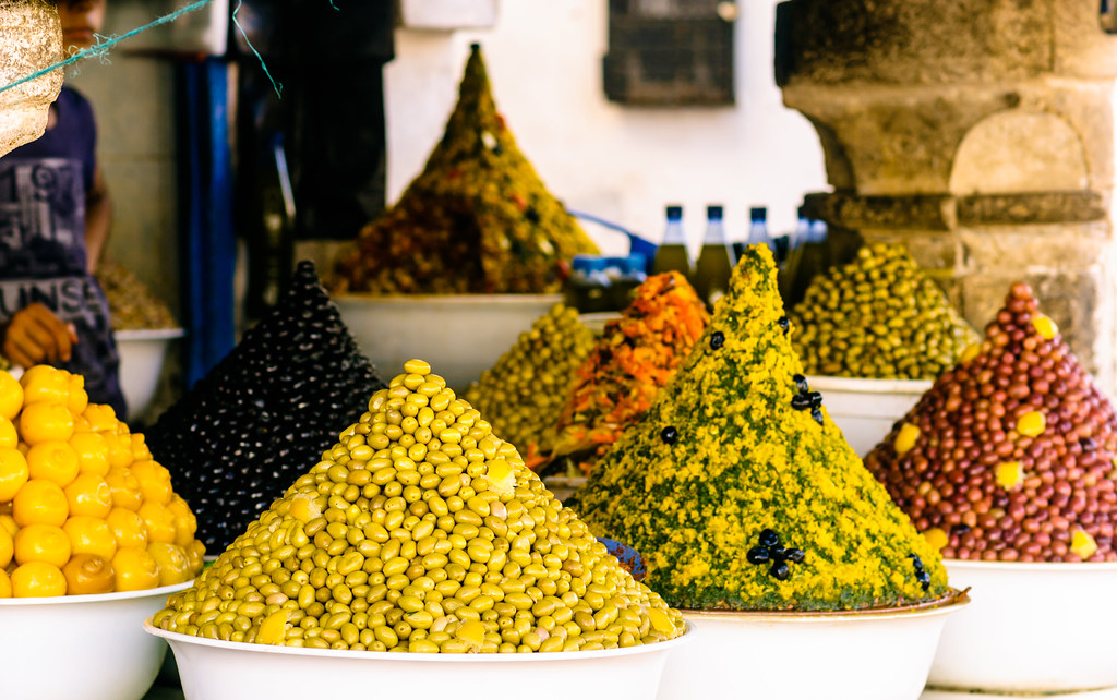 Olives au marché d'Essaouira