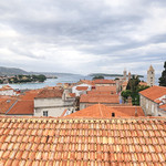 Over the tiled roofs of the sea town