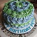 Buttercream rose swirl birthday cake