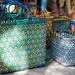 Woven baskets for sale at Dilli Haat New Delhi India, a market filled with colorful handicrafts and handmade items