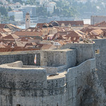 The impressive seawards walls of Dubrovnik
