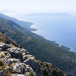The steep coastline north of Dubrovnik