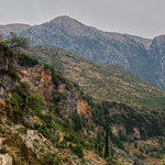 Mountains and cypress trees above Dhërmi